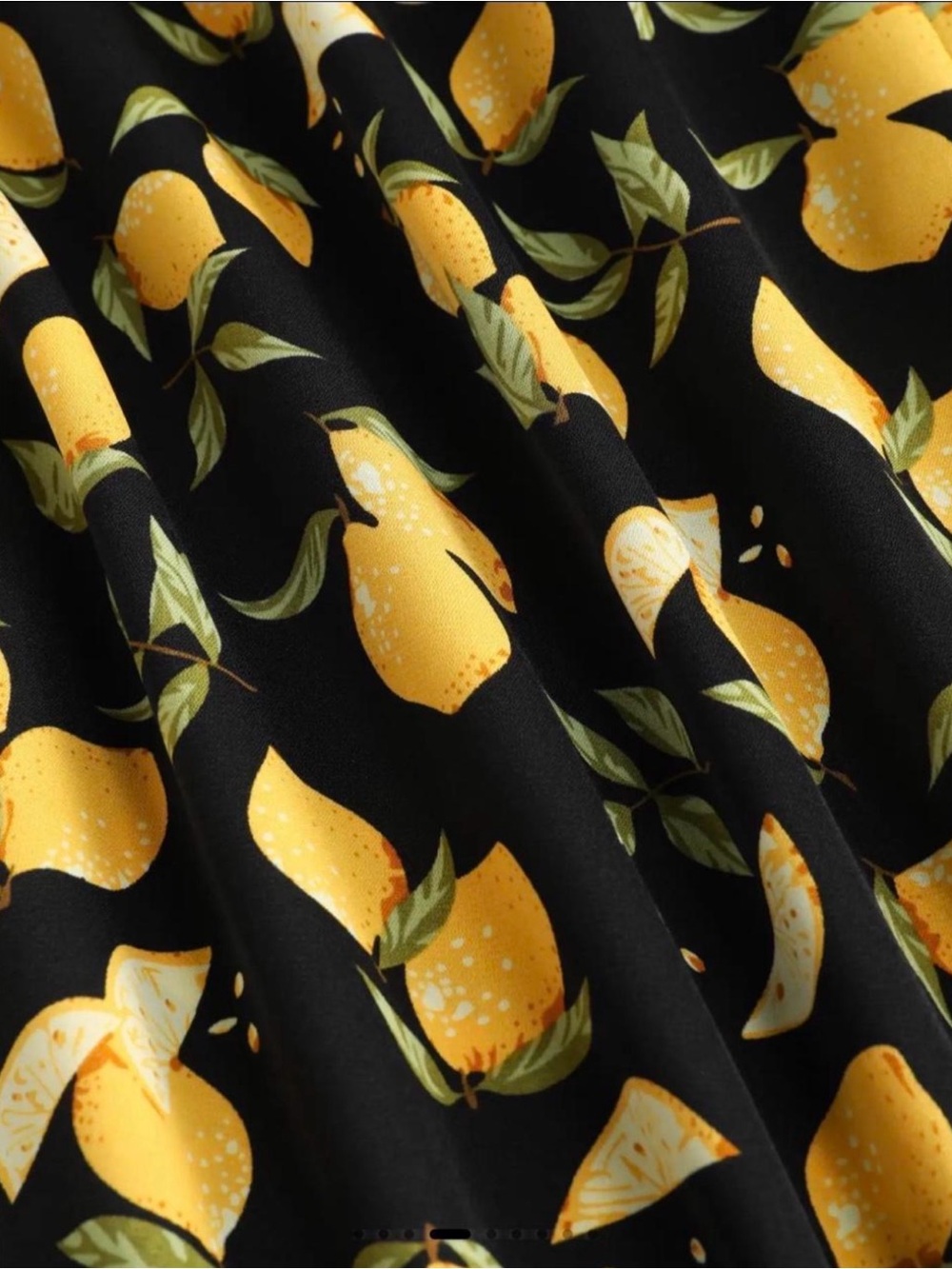 Cider Black Midi Dress with Yellow Lemon Motif - Picture 7 of 9